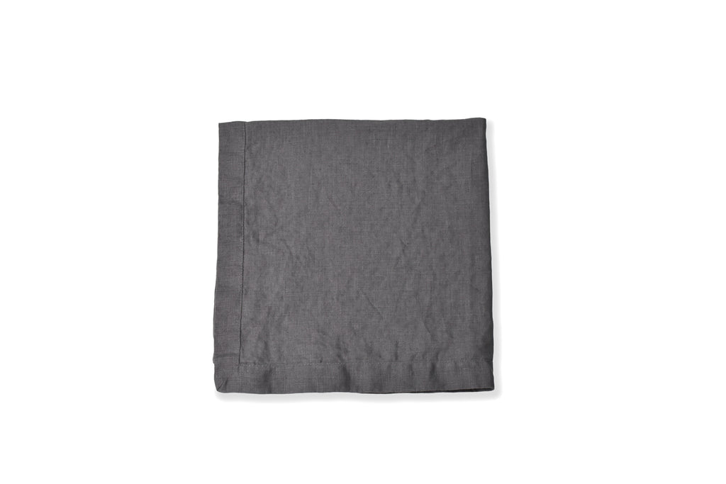 Charcoal Secret Grey Linen Napkin Flat Lay