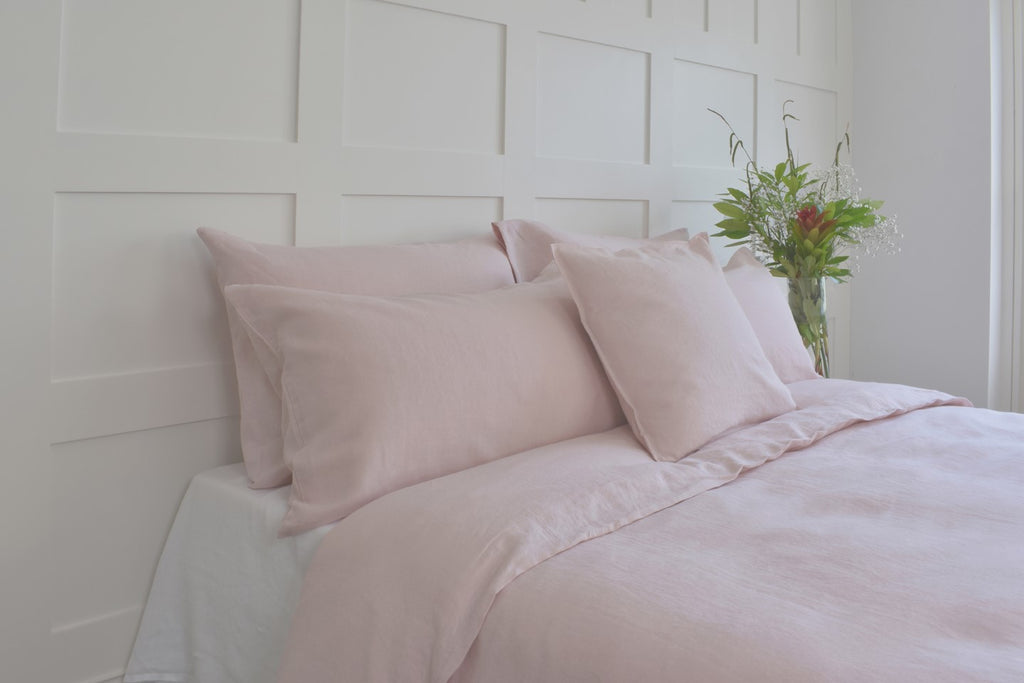 Chalk Pink Linen Duvet Cover with Pillowcases included