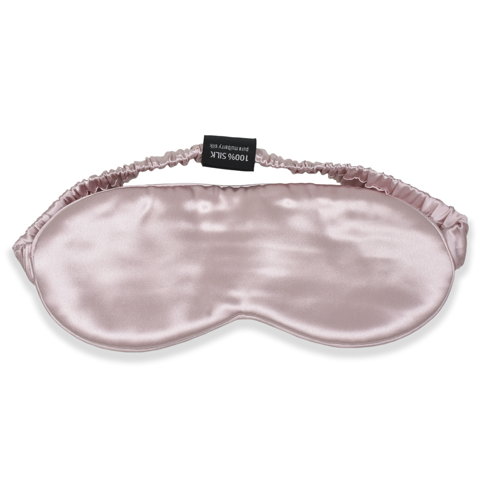 Pink Silk Sleep Mask with Silk Headband