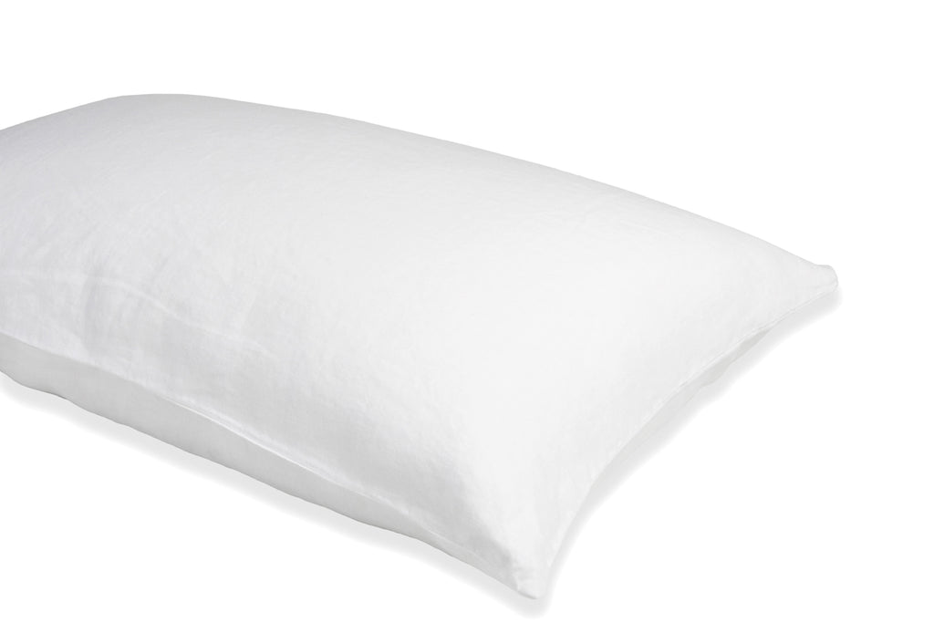 White Pure Linen Pillowcase