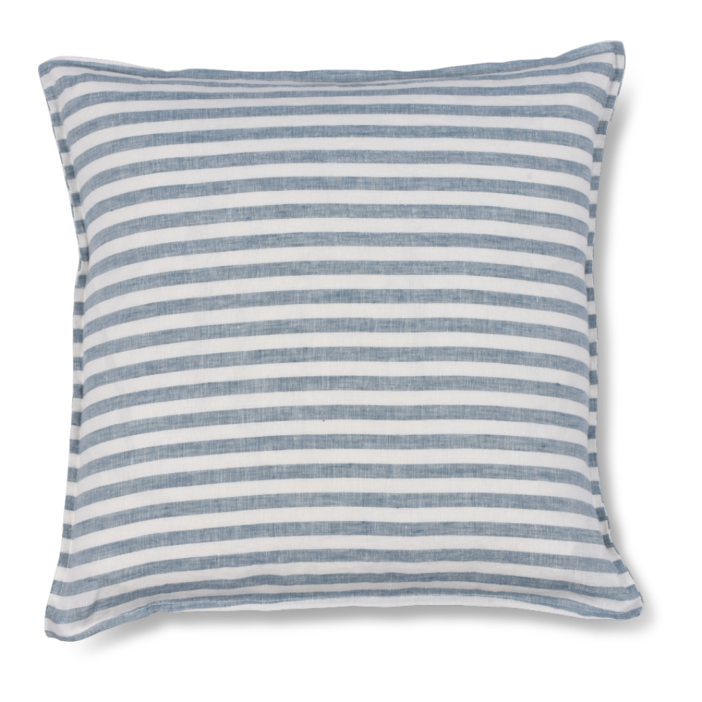 Blue Stripe Linen Cushion cut out