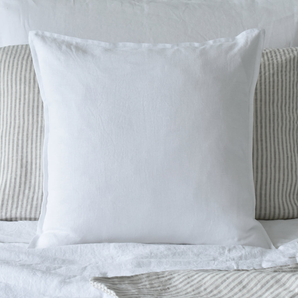 White Linen Cushion UK