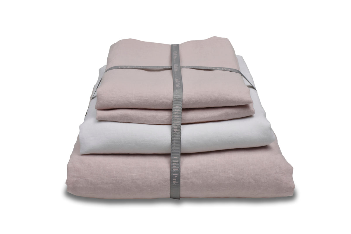 Soft Pure Linen Bedding Bundles | Chalk Pink Linen Company