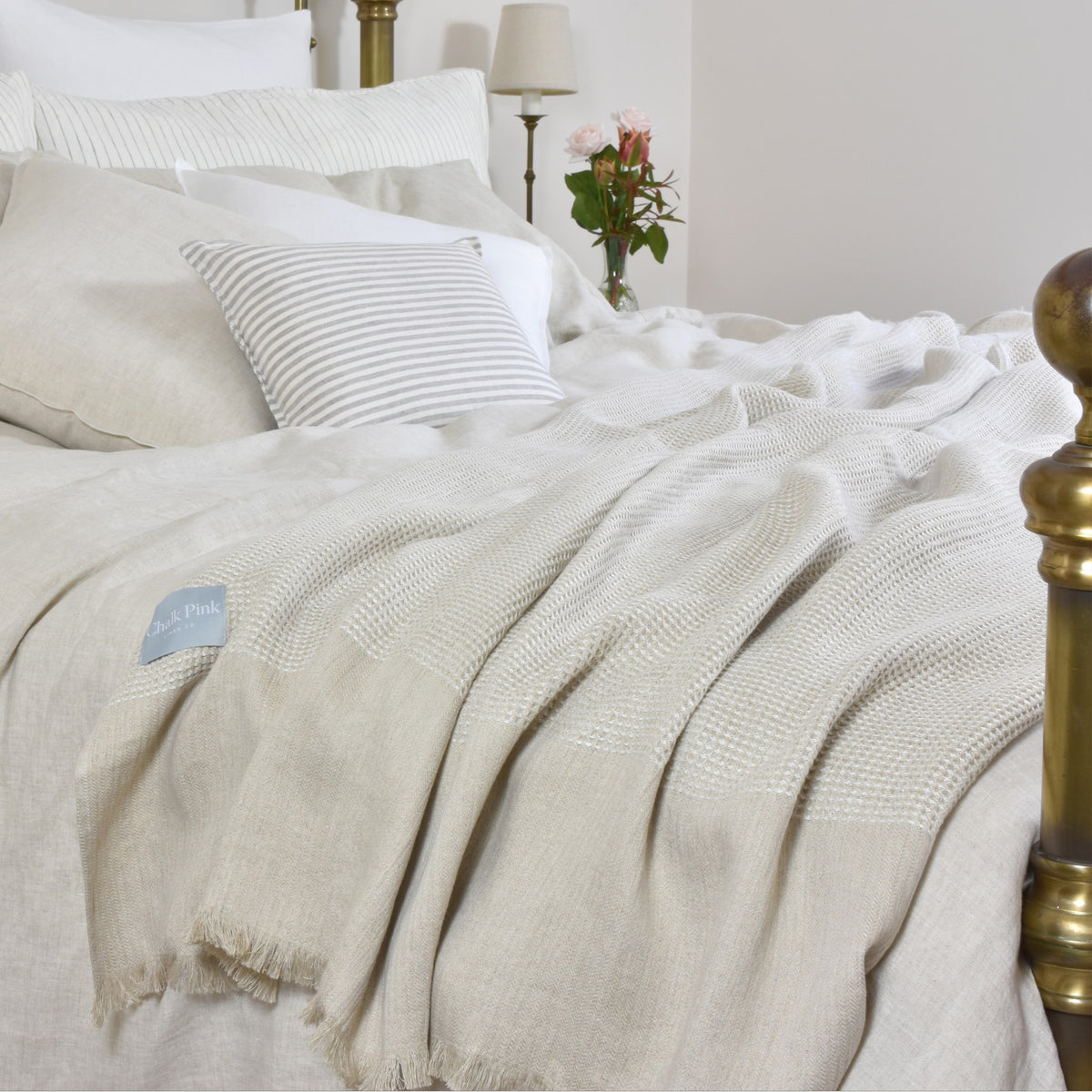 Pure Linen Natural Throw | Incredibly Soft – Chalk Pink Linen Company