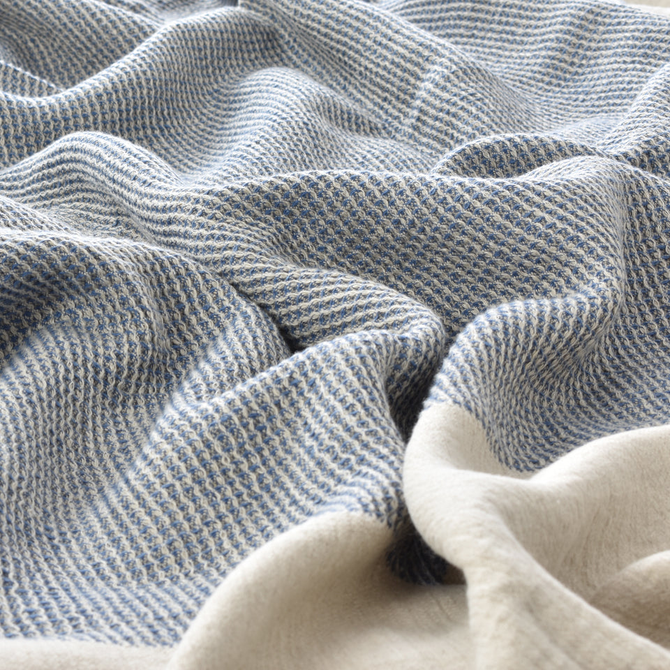 Pure Linen French Blue Throw | Incredibly Soft – Chalk Pink Linen Company