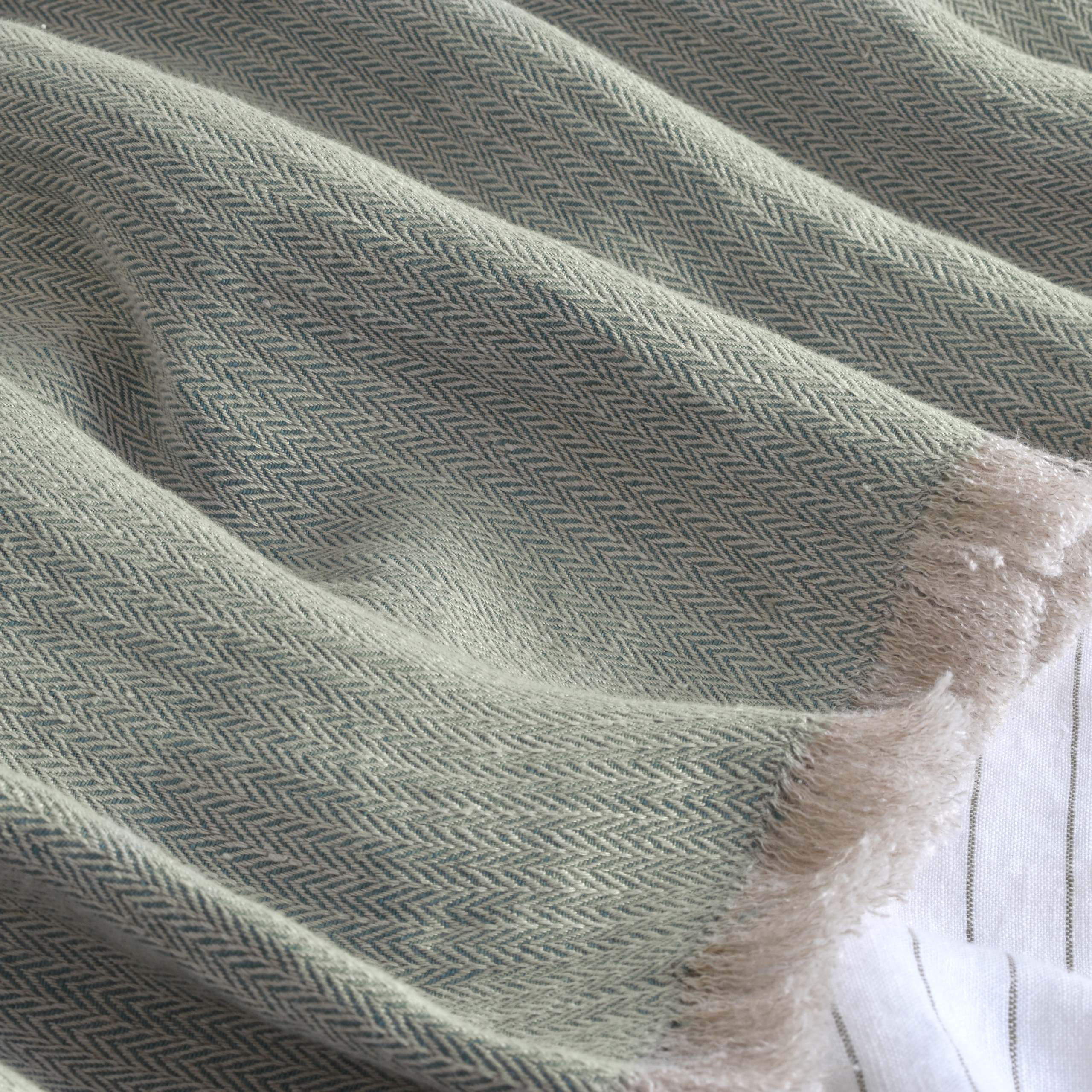Sage Green Pure Linen Throw | Naturally Soft and Cosy – Chalk Pink ...
