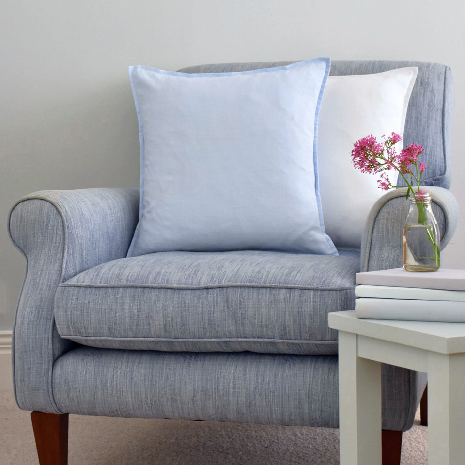 Blue Linen Cushion on a Blue Linen Chair