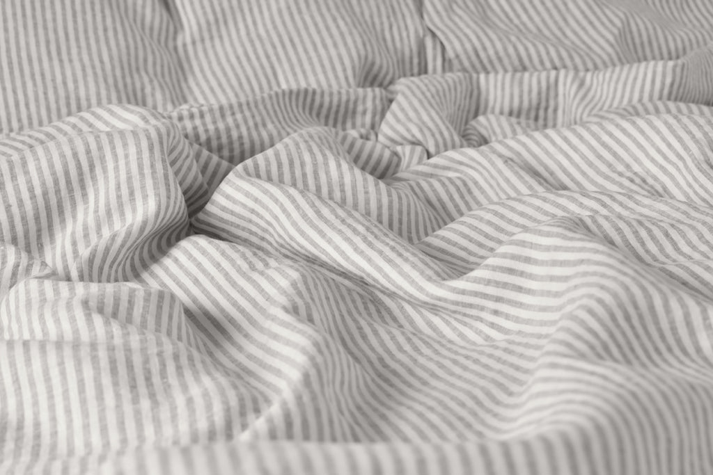 Natural Linen Striped Duver Set