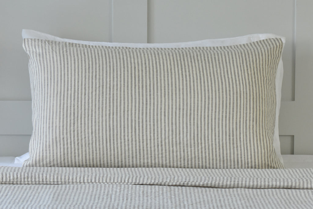 Natural Linen Ticking Pillowcase