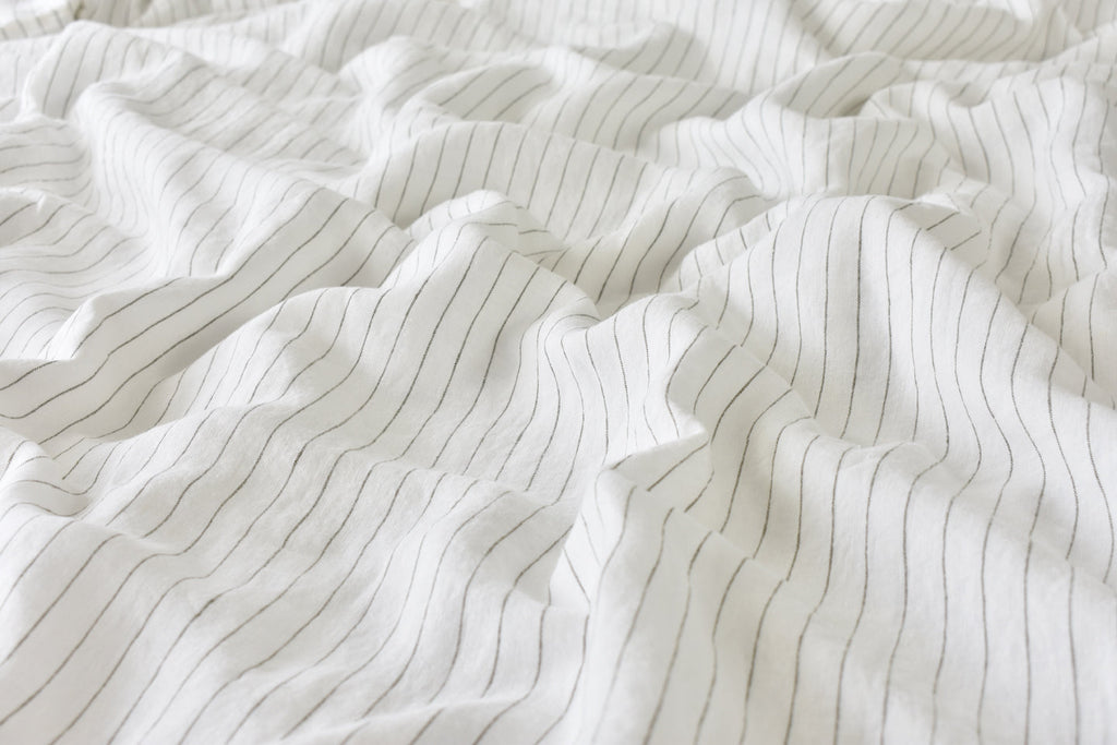 Pinstripe Linen Fabric of a Pillowcase