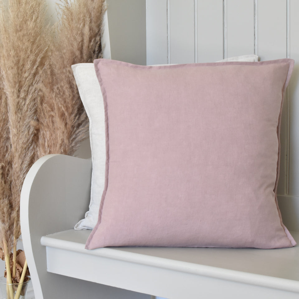Petra Pink Cushion Cover in Linen