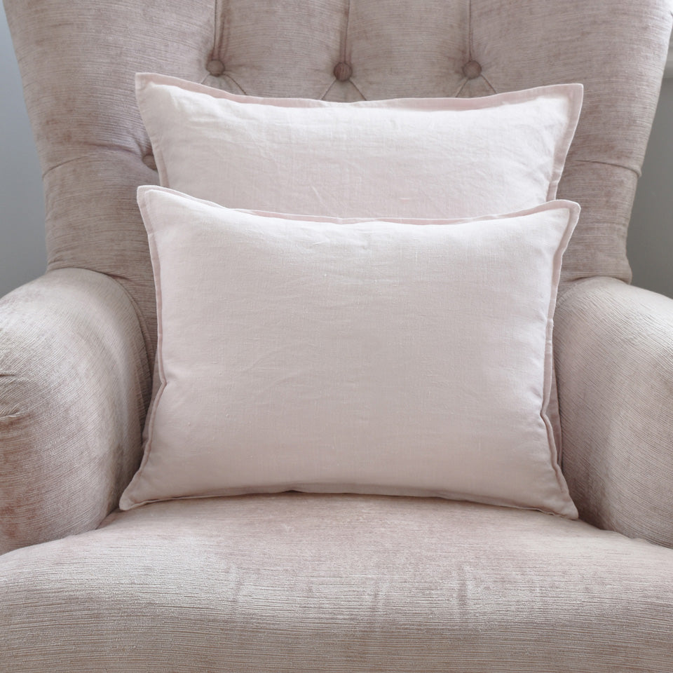 Blush Pink Stonewashed Linen Cushion