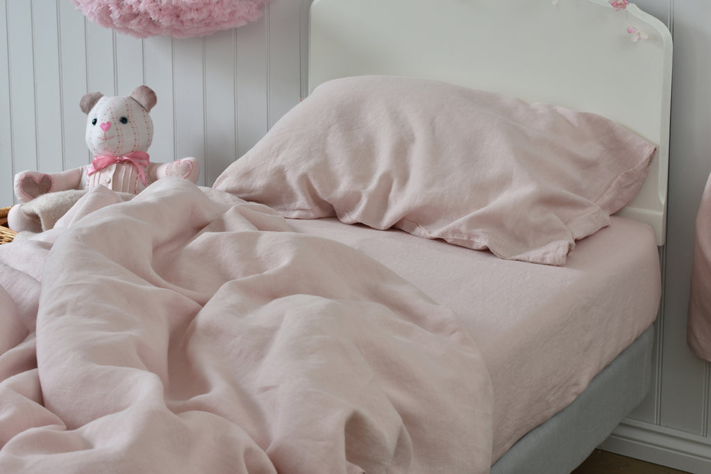 Messy Pink Pure French Linen Bedding 