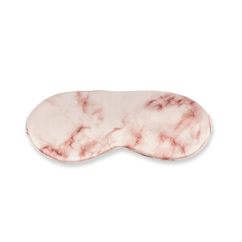 Pink Marble Fine Mulberry Silk Eye Mask