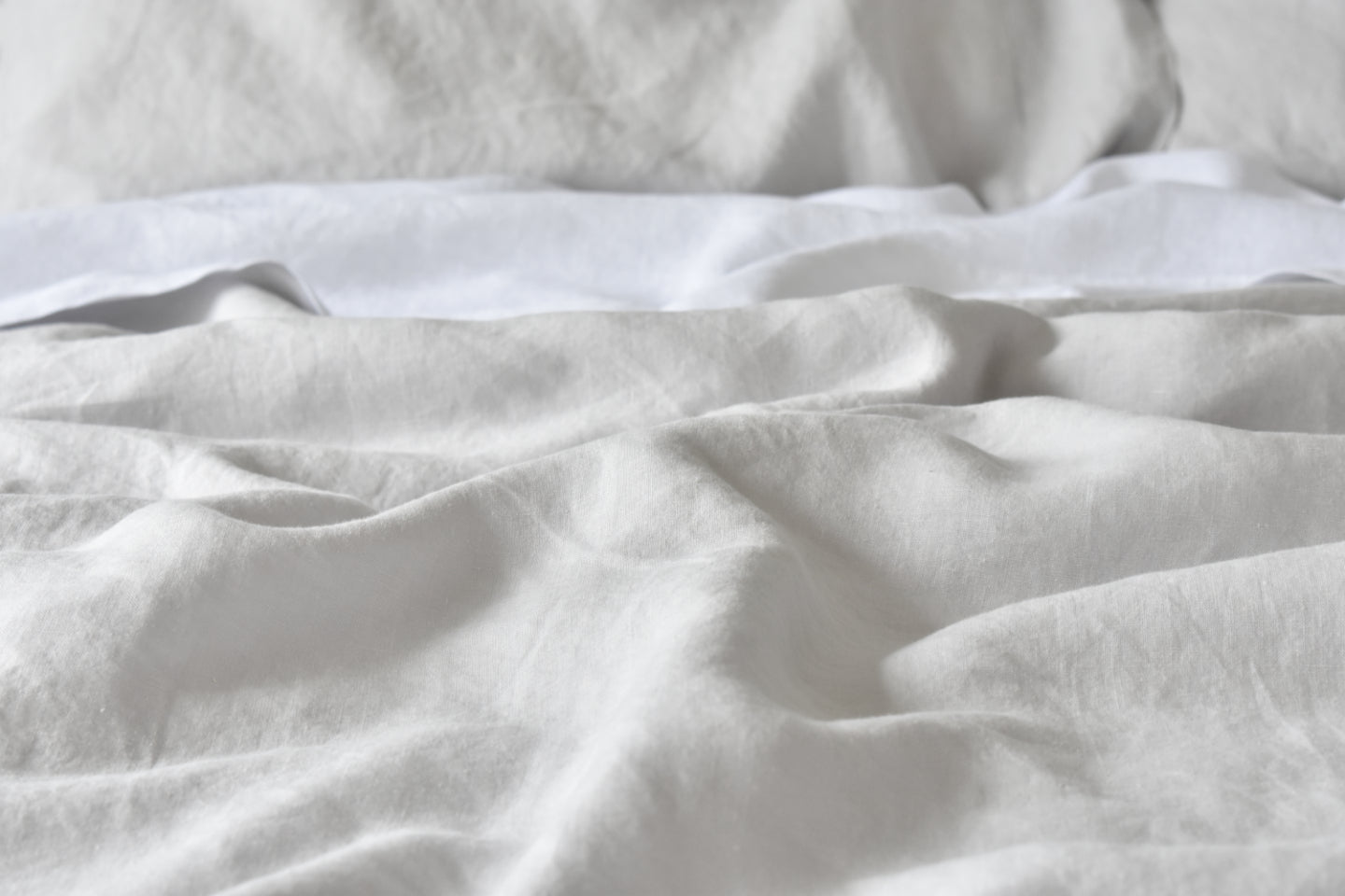 Sea Mist Grey Linen Bedding Bundle | Chalk Pink Linen Company