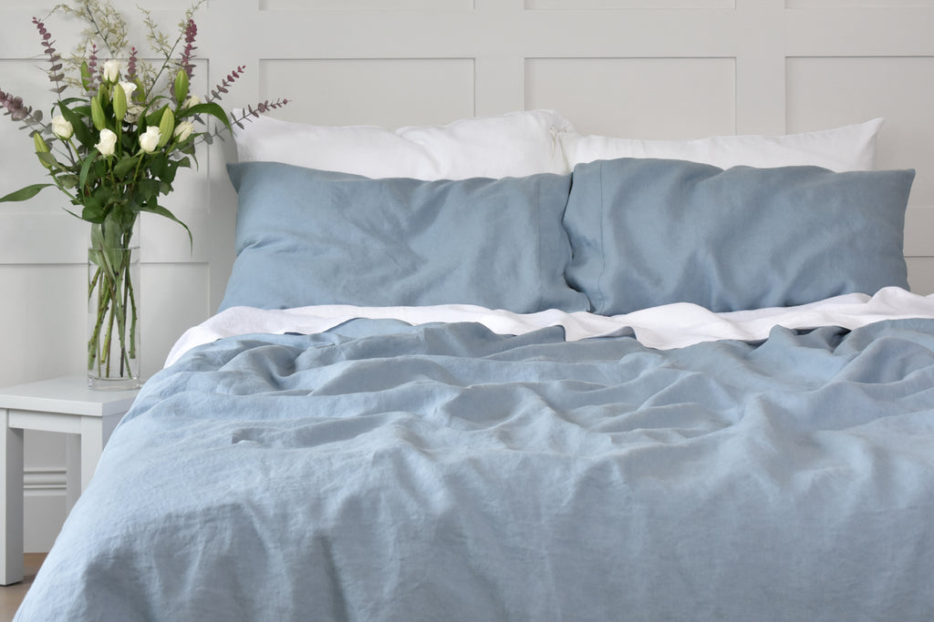 Stone Blue French Linen Bed Linen